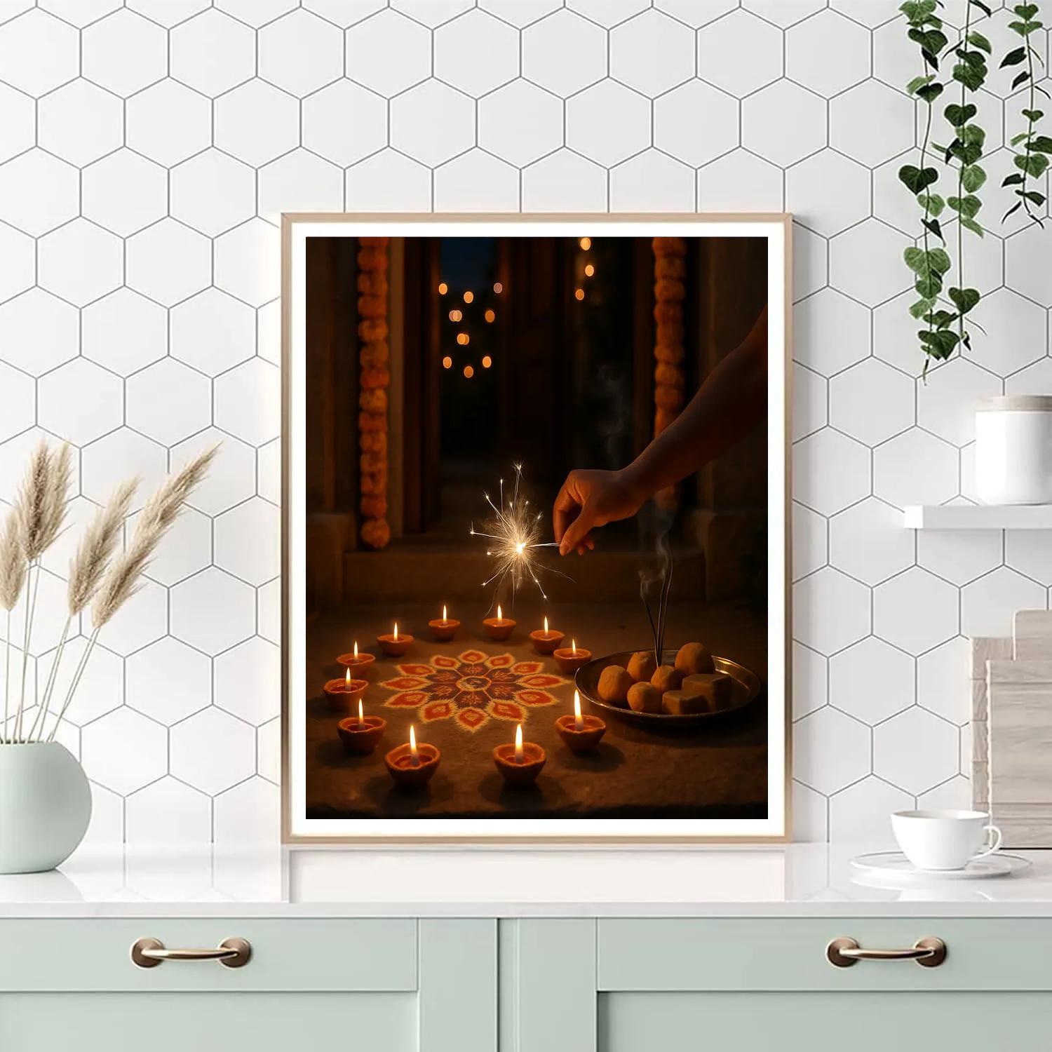 Diwali Doorstep Evening Numbered painting kits