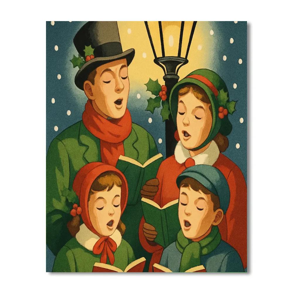 Lamplight Carolers painting number kit
