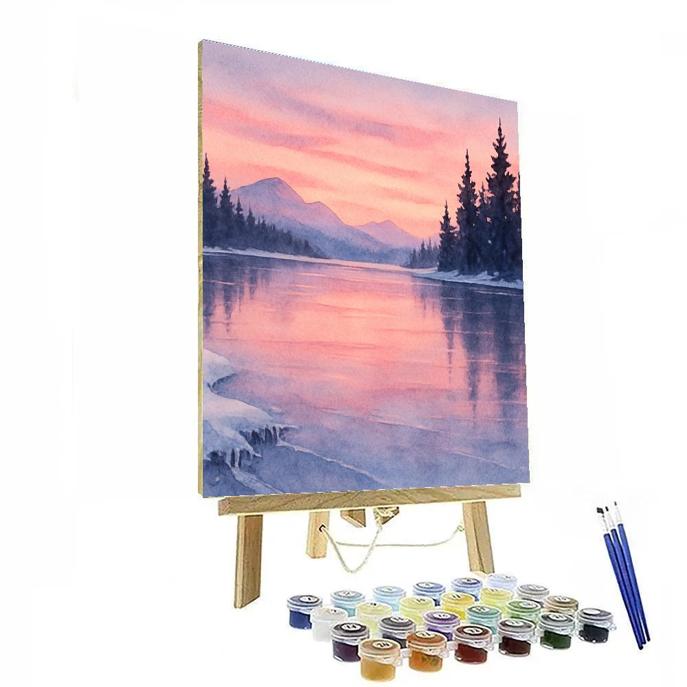 Frozen Lake Reflection Paint by numbers art