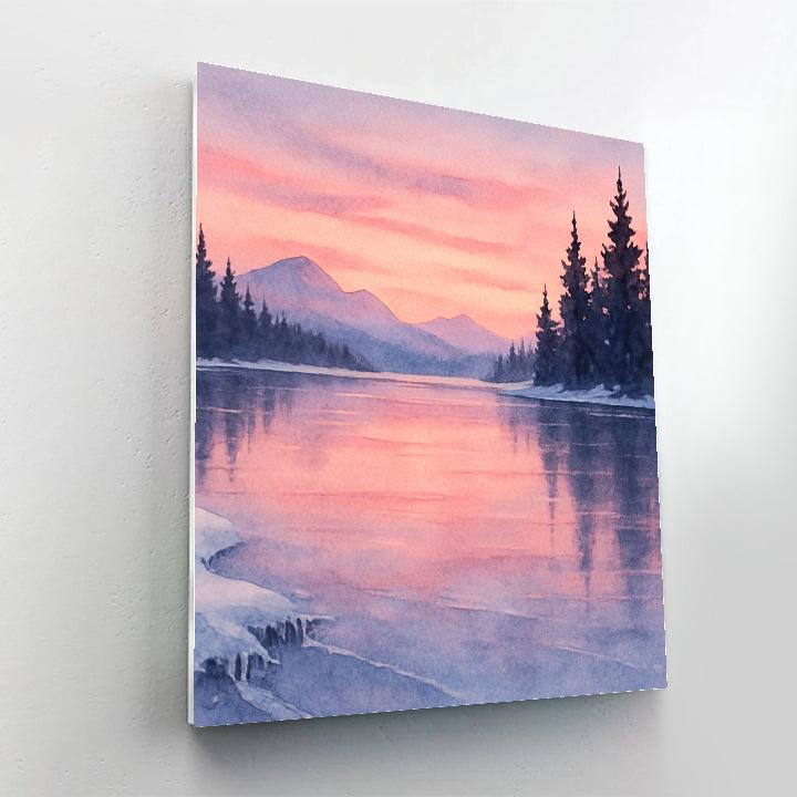 Frozen Lake Reflection Paint by numbers art