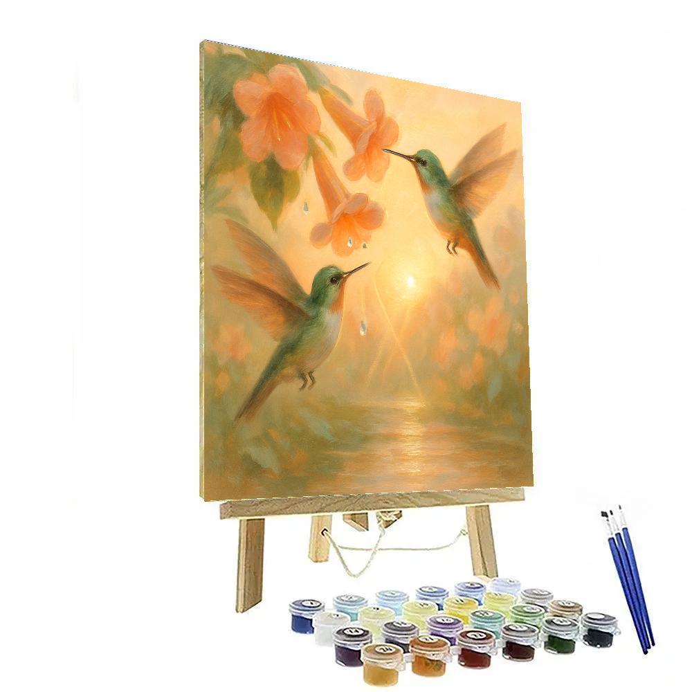 Hummingbird Tea At Dawn Paint by numbers kits