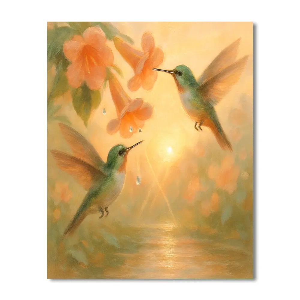 Hummingbird Tea At Dawn Paint by numbers kits