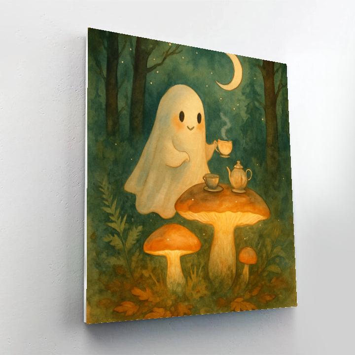 Mushroom Moon Tea Party DIY paint by numbers
