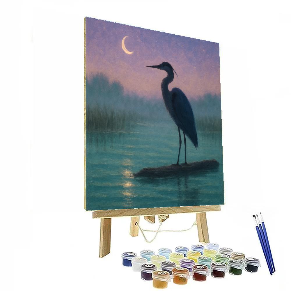 Twilight Heron Watch painting number kit