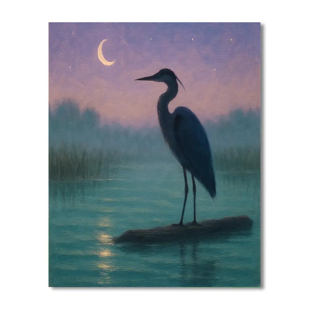 Twilight Heron Watch painting number kit
