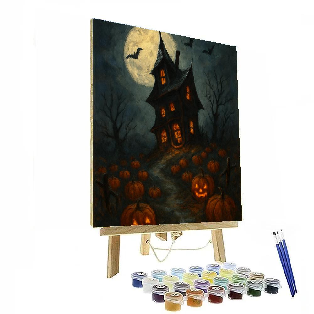 Moonlit Pumpkin Ridge Painting by numbers kit