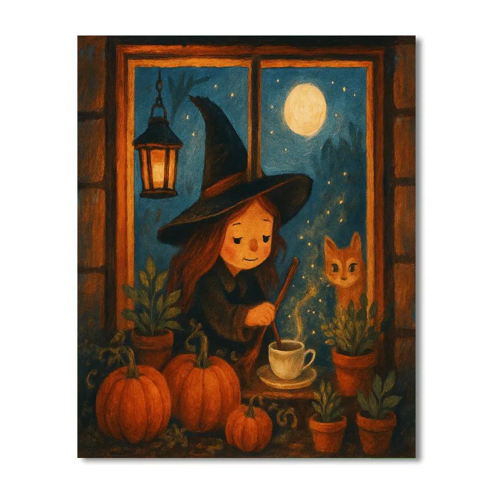 Witchs Window Garden Paint by numbers art