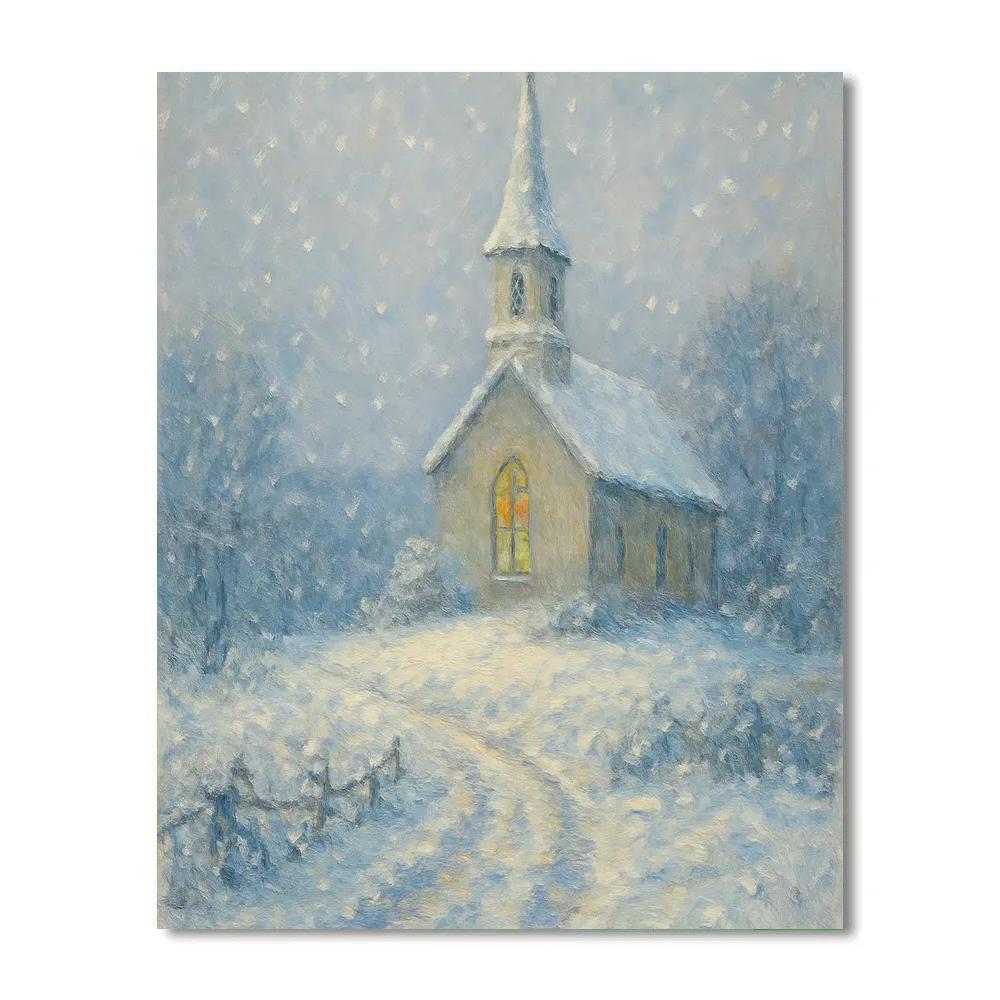 Silent Church On The Hill DIY paint by numbers