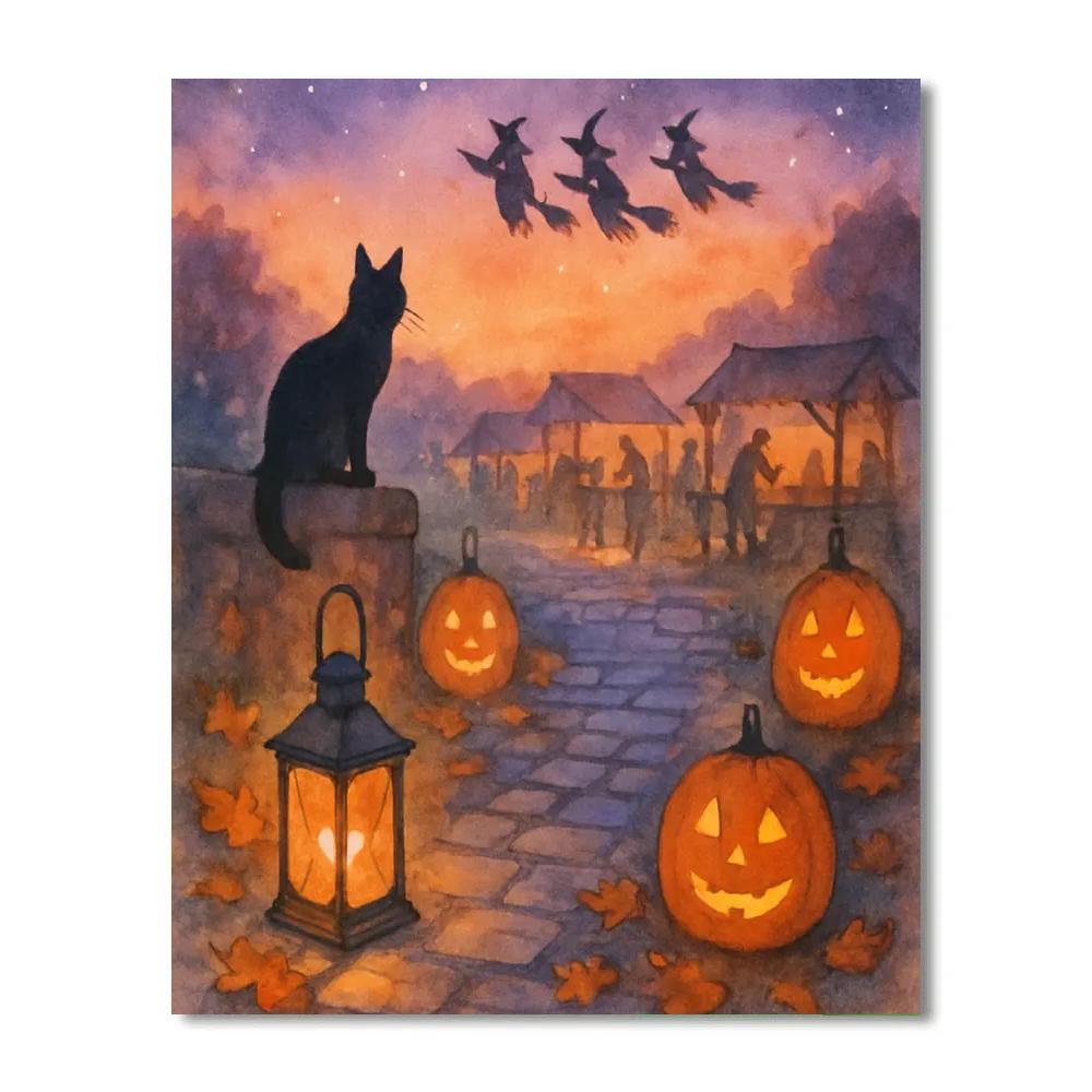 Lantern Lane At Dusk Painting by numbers kit