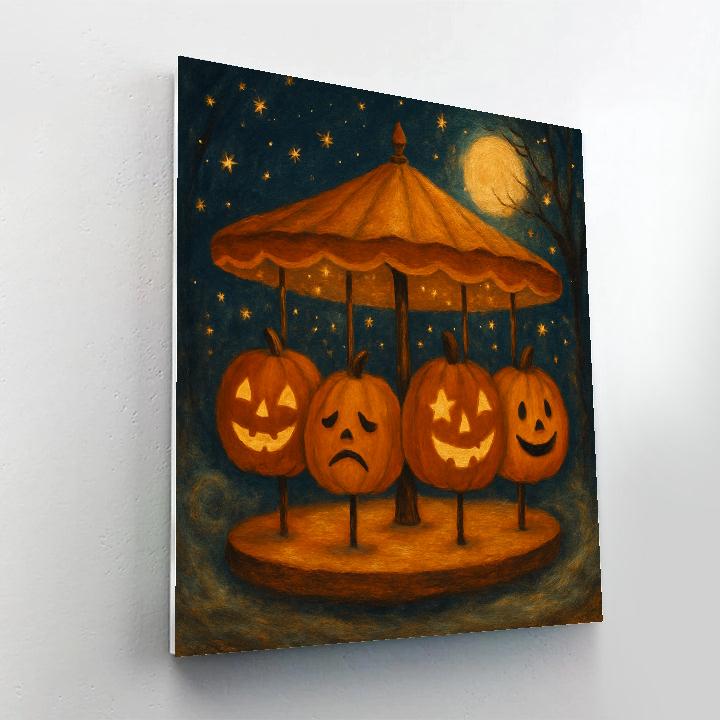 Starlit Pumpkin Carousel painting number kit