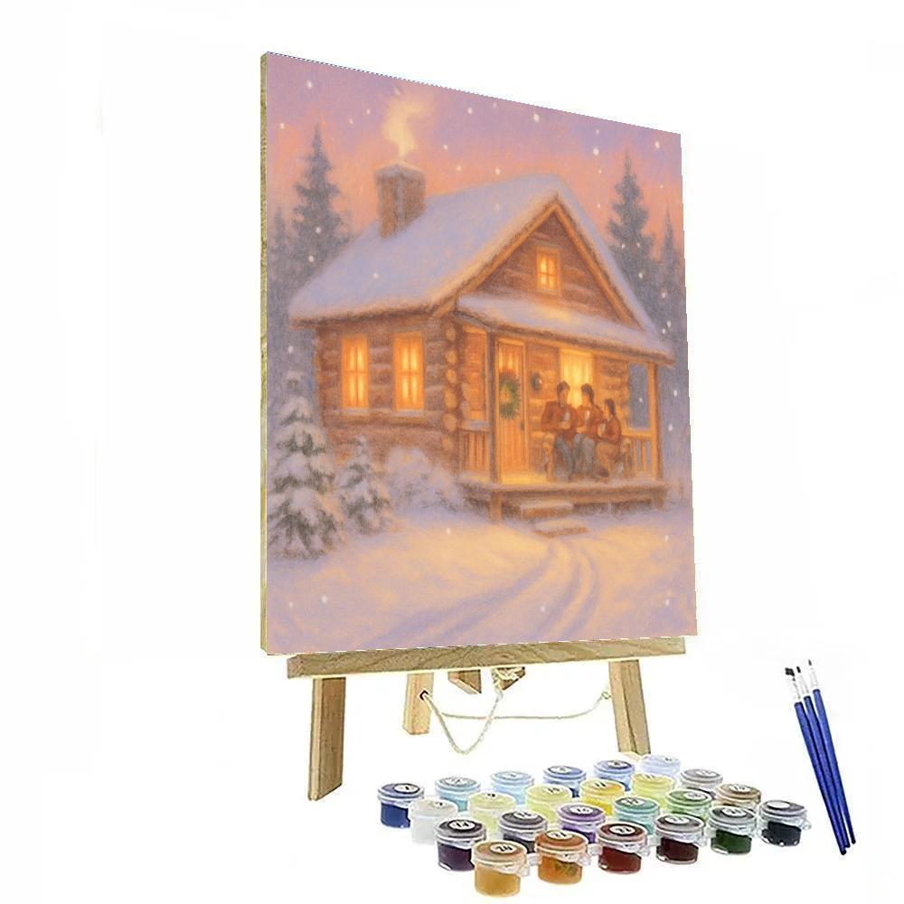 Cozy Cabin Cocoa Night Number painting