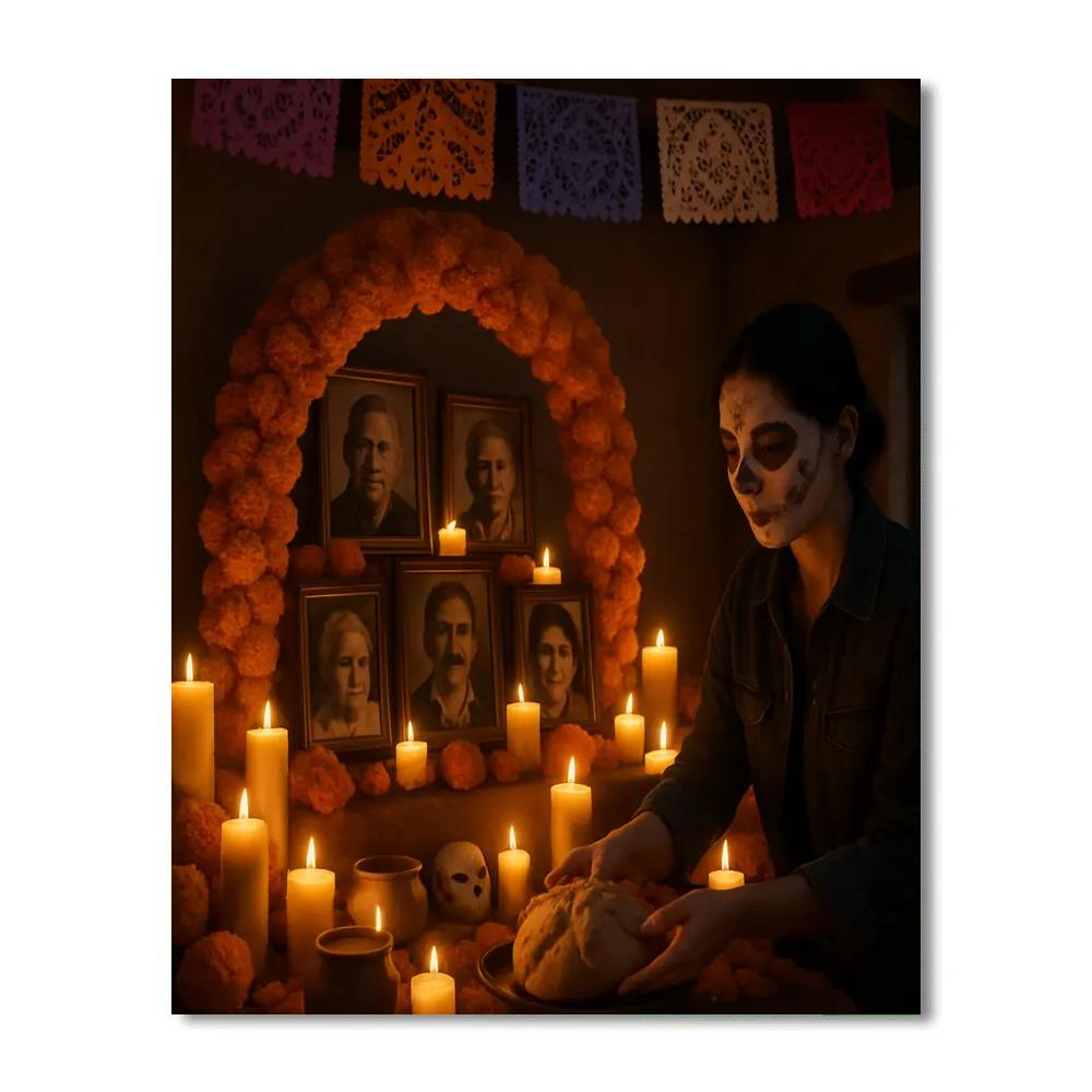 Dia De Muertos Ofrenda Number painting