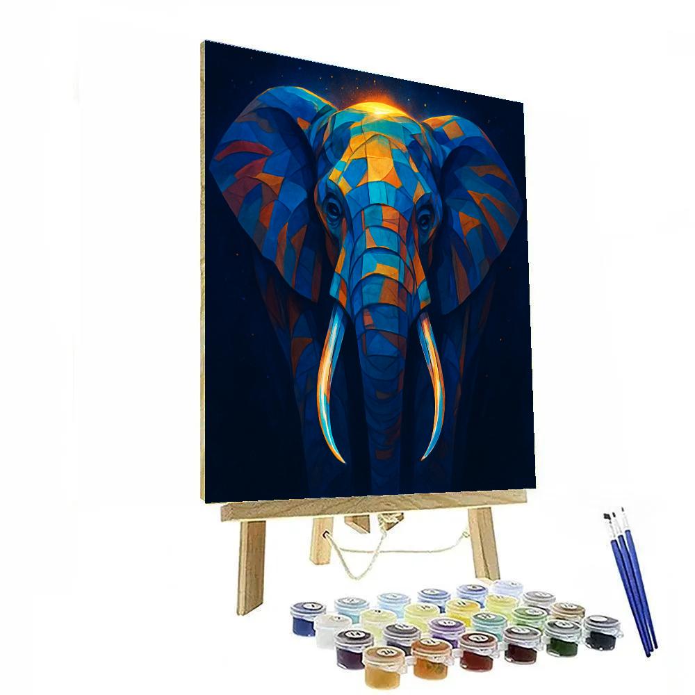 Cosmic Elephant Monolith Number painting