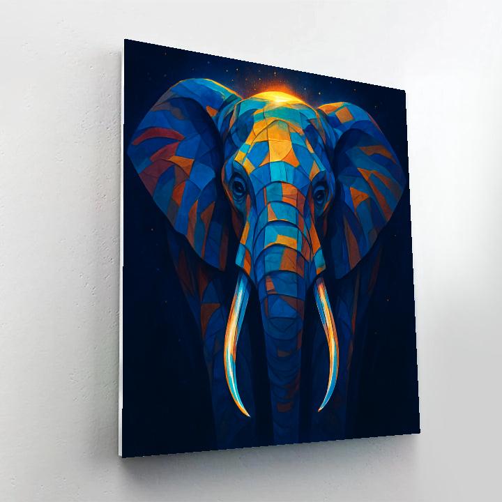 Cosmic Elephant Monolith Number painting