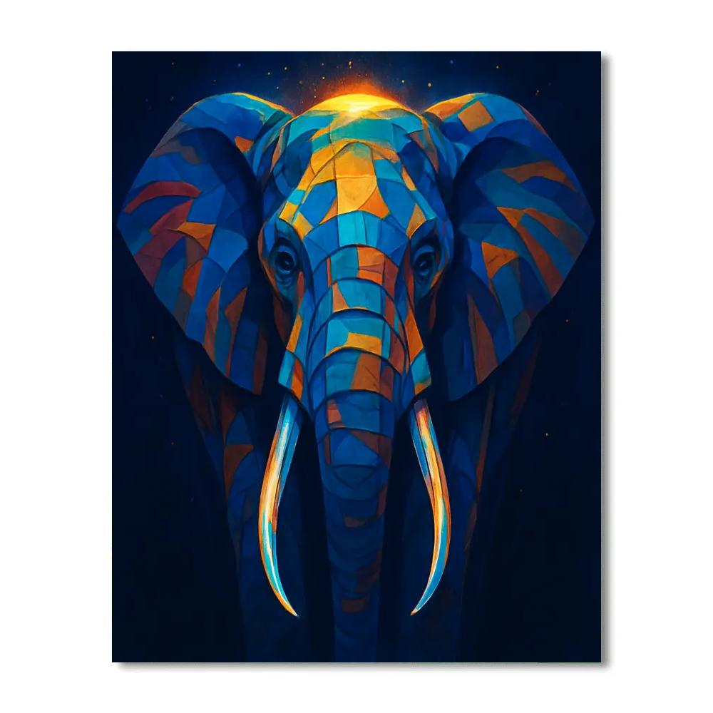 Cosmic Elephant Monolith Number painting