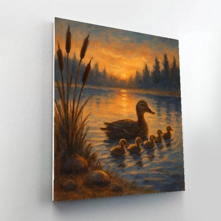 Ducks At Twilight Pond paint by numbers