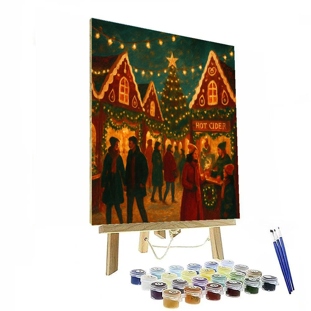 Gingerbread Lane Market Paint by numbers art