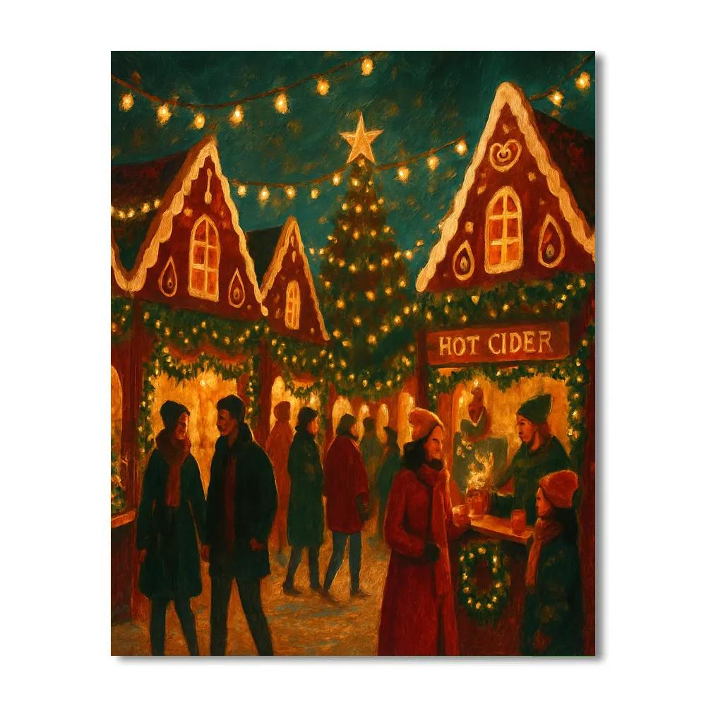 Gingerbread Lane Market Paint by numbers art