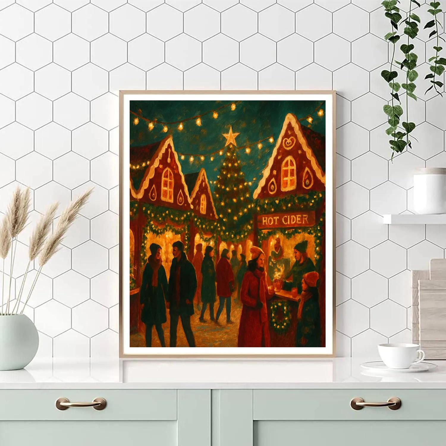 Gingerbread Lane Market Paint by numbers art