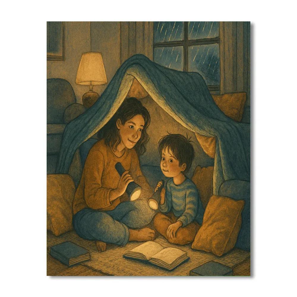 Rainy Day Fort Adventure Paint by numbers art