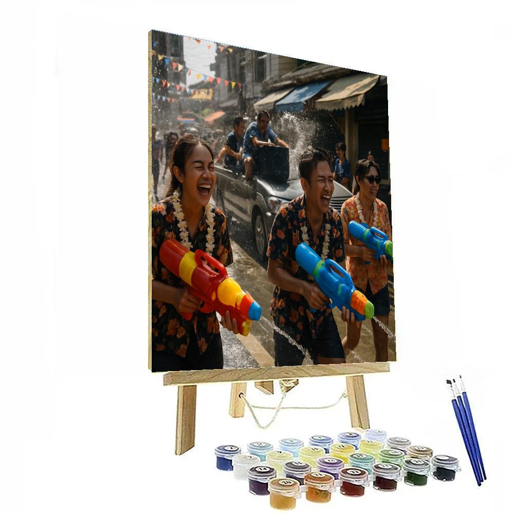 Songkran Water Street Painting by numbers kit