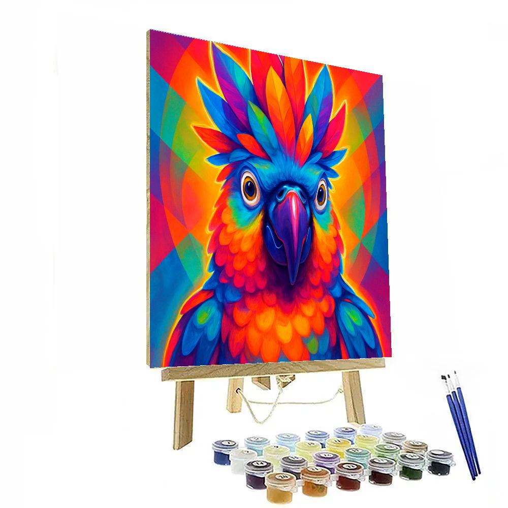 Prismatic Parrot Crest DIY paint by numbers