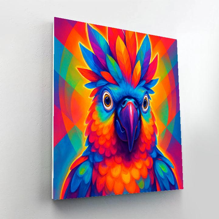 Prismatic Parrot Crest DIY paint by numbers