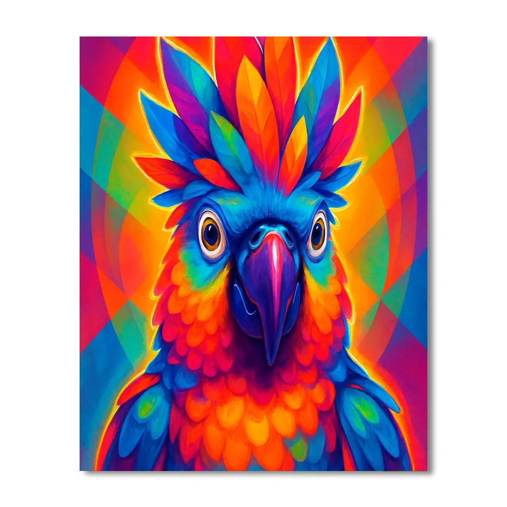 Prismatic Parrot Crest DIY paint by numbers