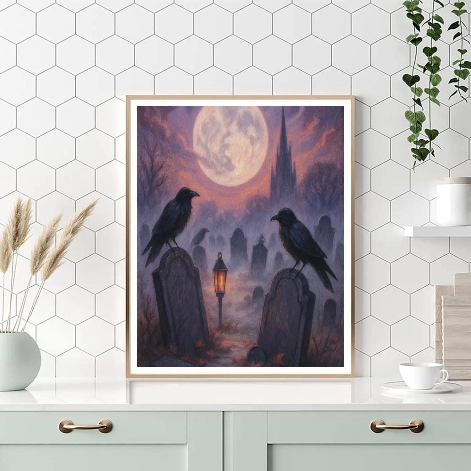 Raven Watch Cemetery Painting by numbers kit