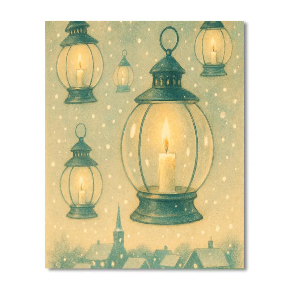 Snow Globe Lantern Festival Numbered painting kits