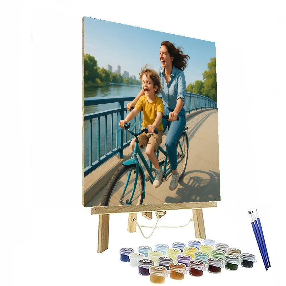 Bike Ride Over River Bridge Number painting