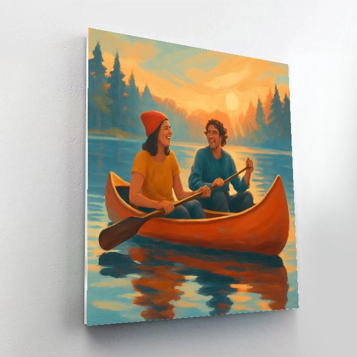 Golden Hour Canoe Duo Painting by numbers kit
