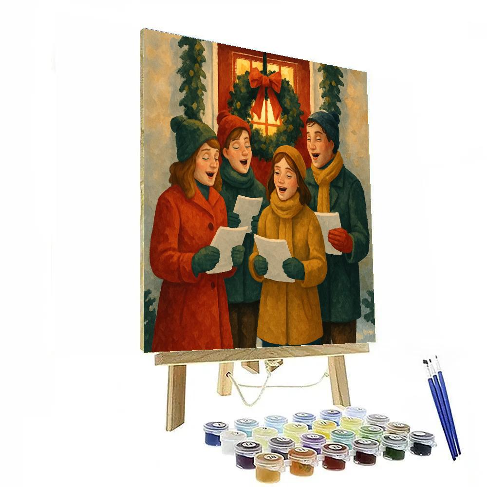 Caroling At The Door paint by number