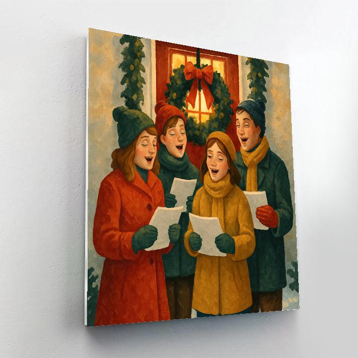 Caroling At The Door paint by number