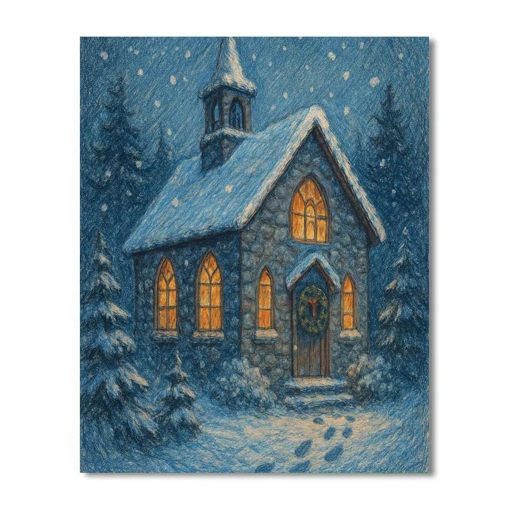 Icicle Cathedral Carols paint by number