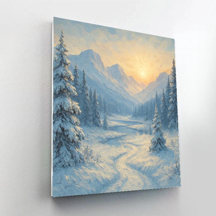Frosted Pine Sunrise DIY paint by numbers
