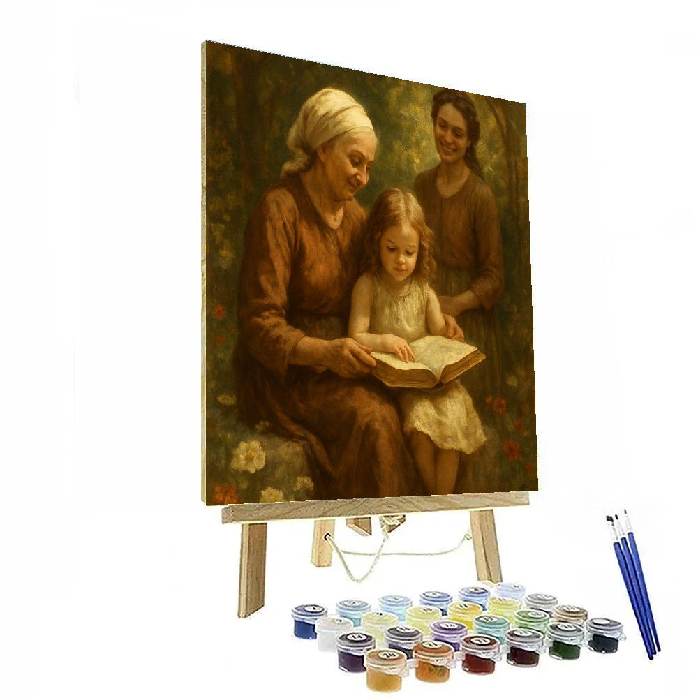 Grandmother And Grandchild Garden Story Number painting