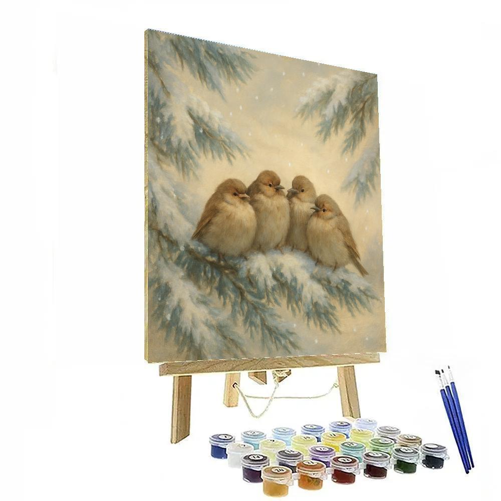 Snow Song Of Little Finches Paint by numbers kits