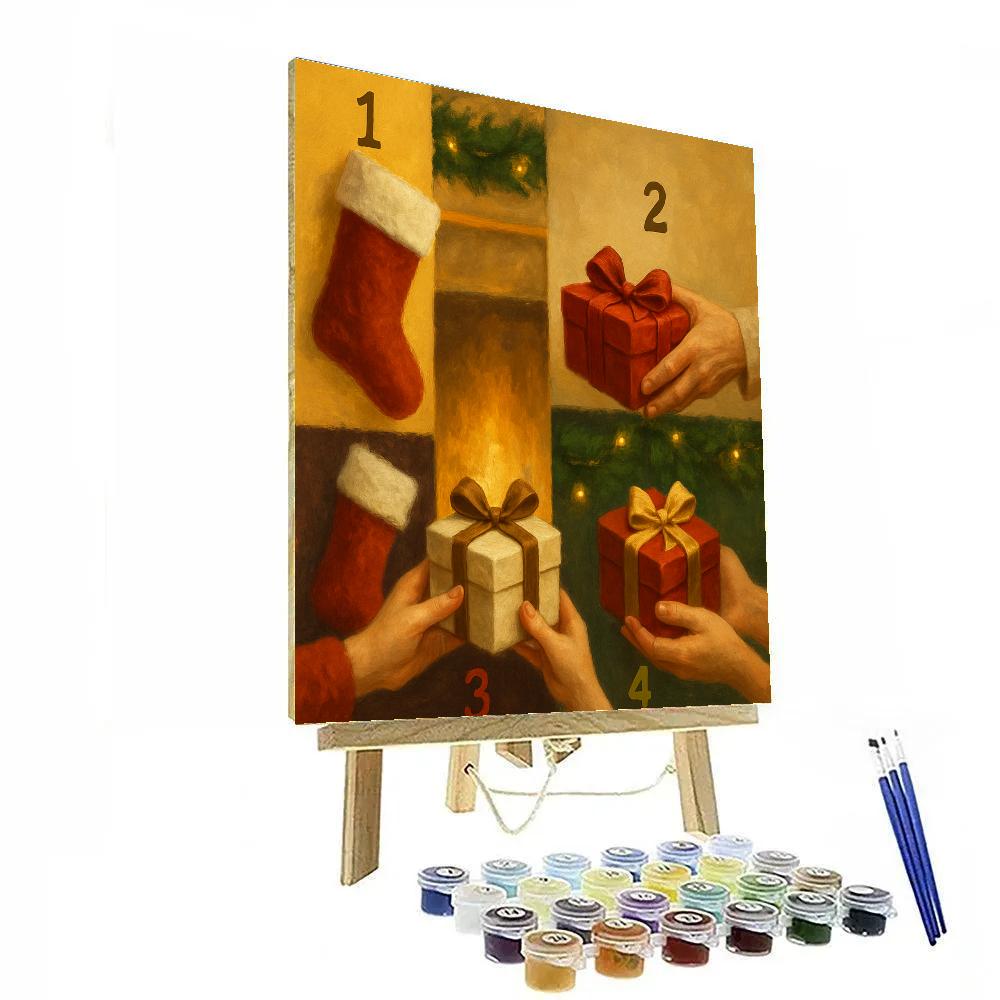 Gifts By The Fireplace Numbered painting kits
