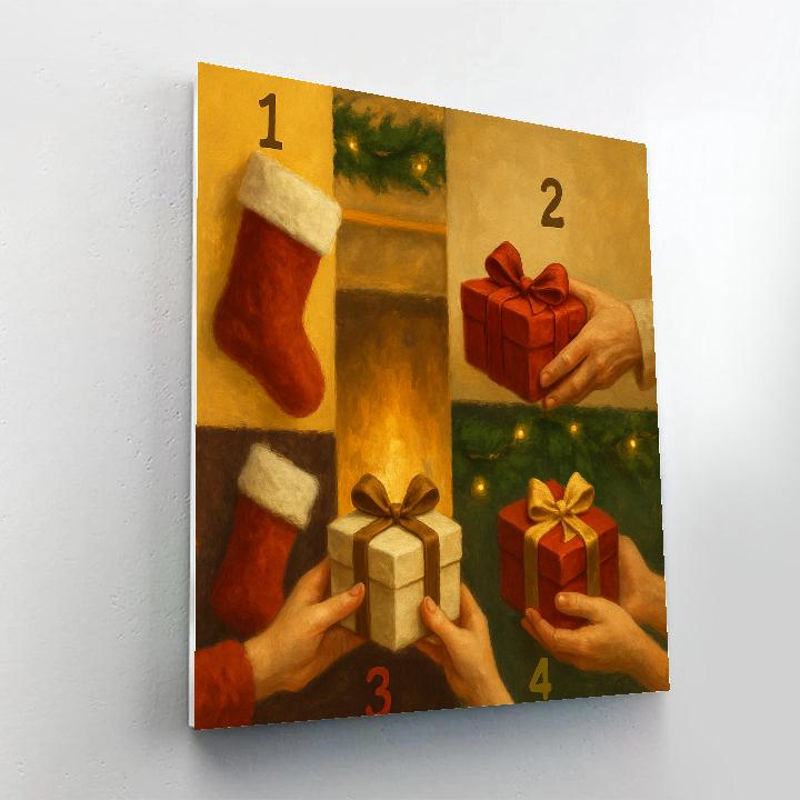 Gifts By The Fireplace Numbered painting kits