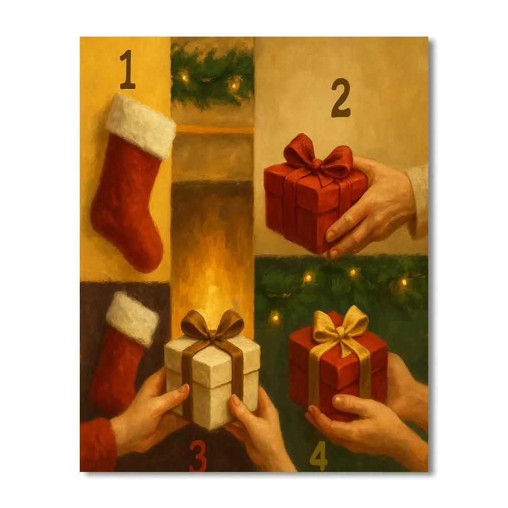 Gifts By The Fireplace Numbered painting kits