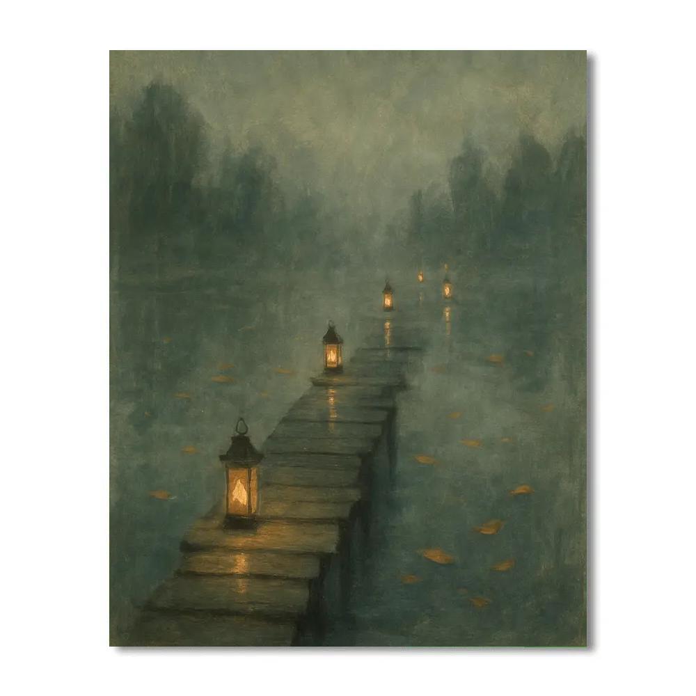 Fogbound Lantern Pier Painting by numbers kit
