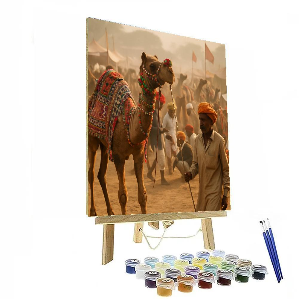 Pushkar Camel Fair Market Paint by numbers art