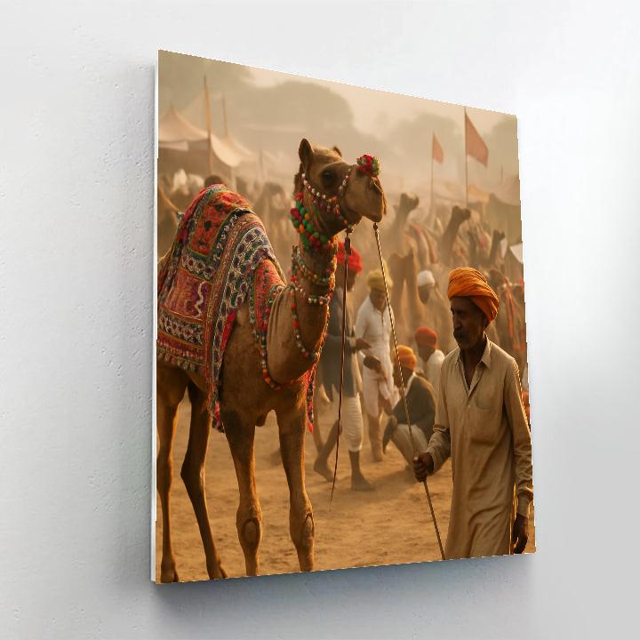 Pushkar Camel Fair Market Paint by numbers art