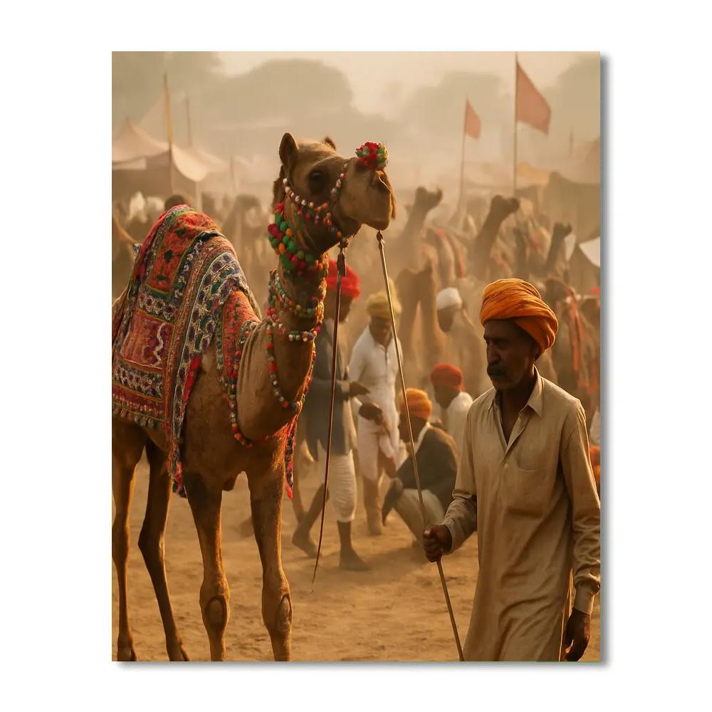 Pushkar Camel Fair Market Paint by numbers art