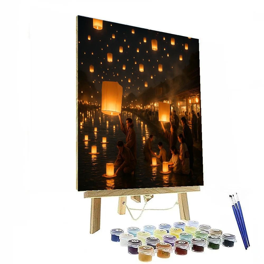 Chinese Lantern Festival River Painting by numbers kit