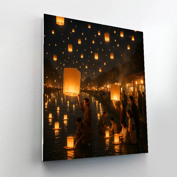 Chinese Lantern Festival River Painting by numbers kit