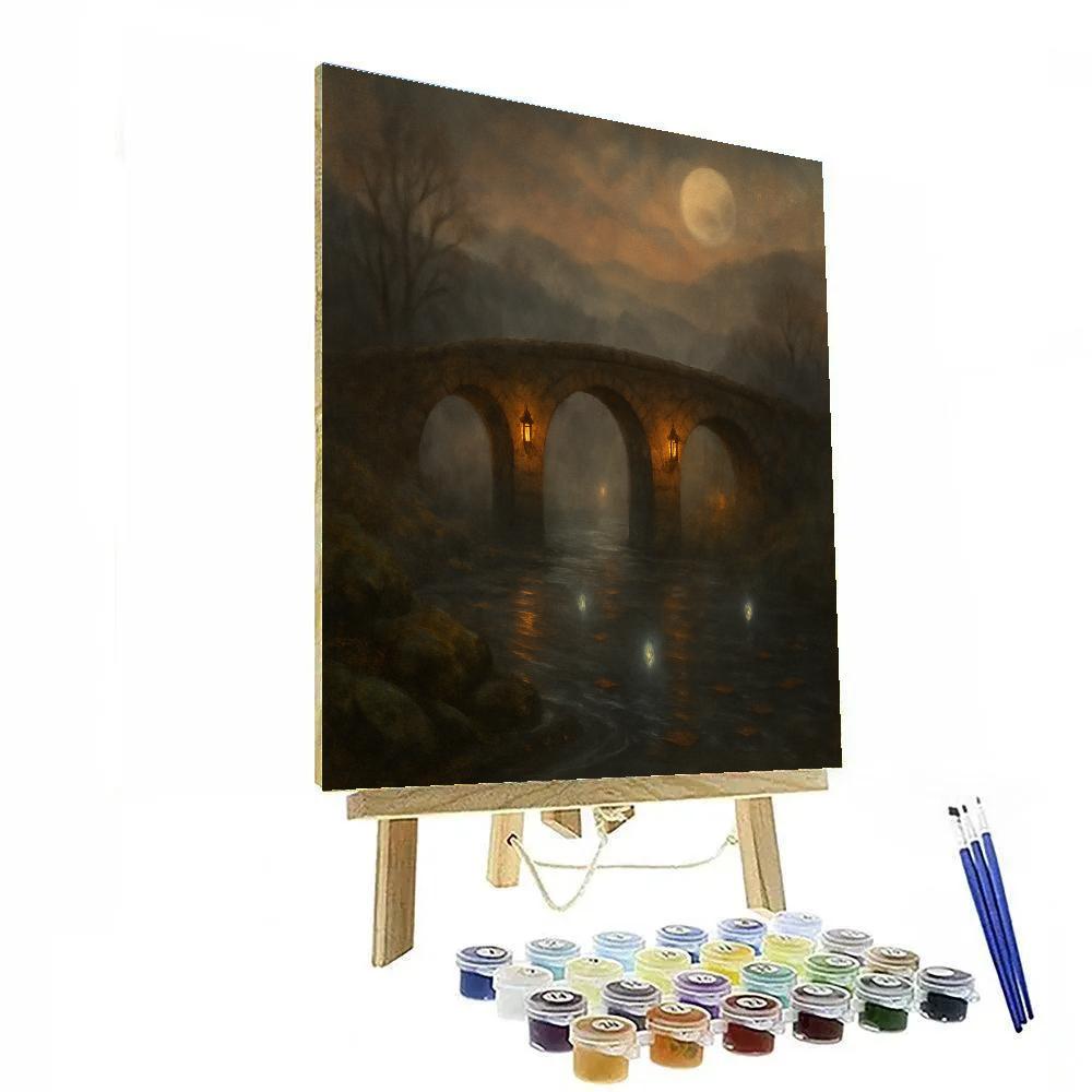 Twilight Hollow Bridge paint by number