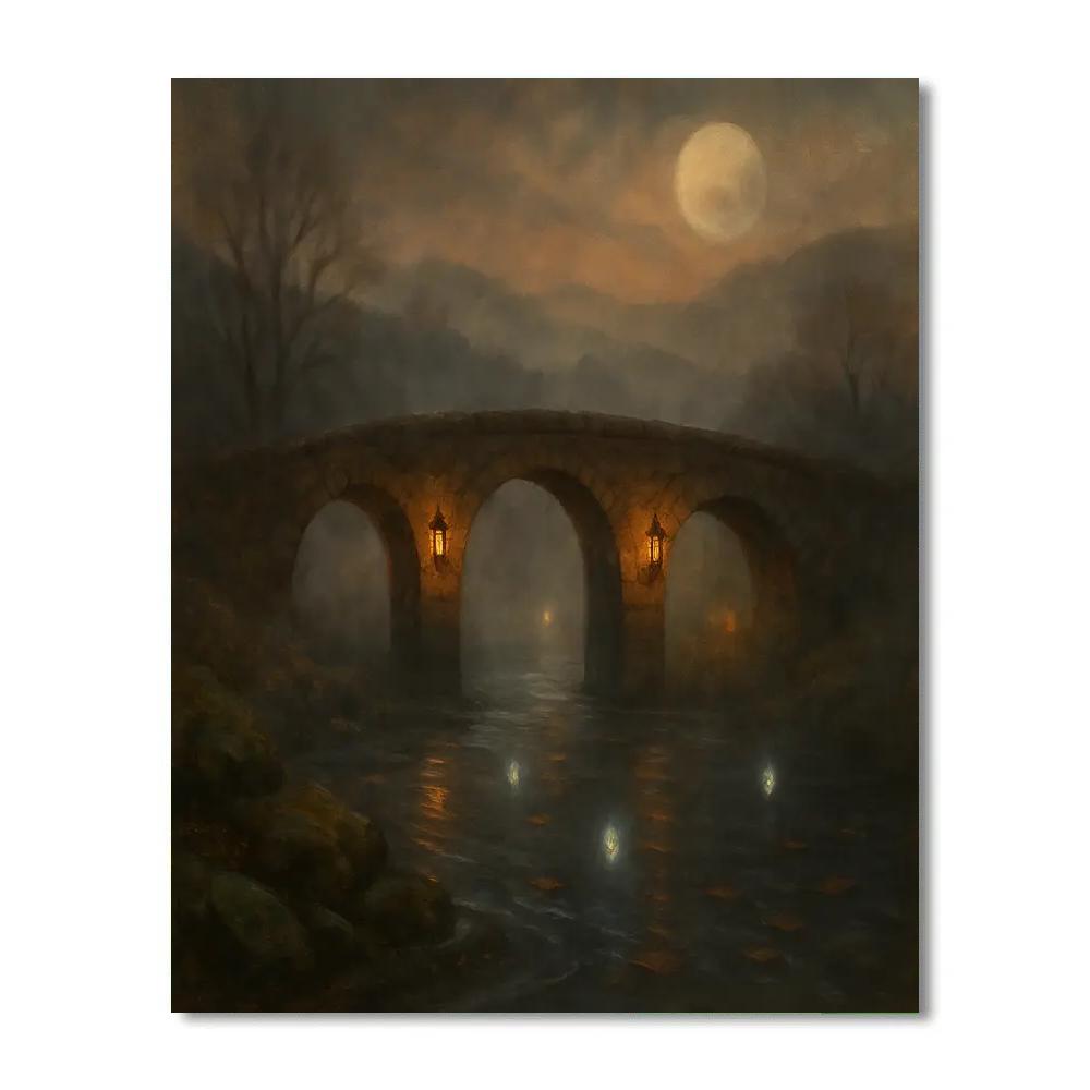 Twilight Hollow Bridge paint by number