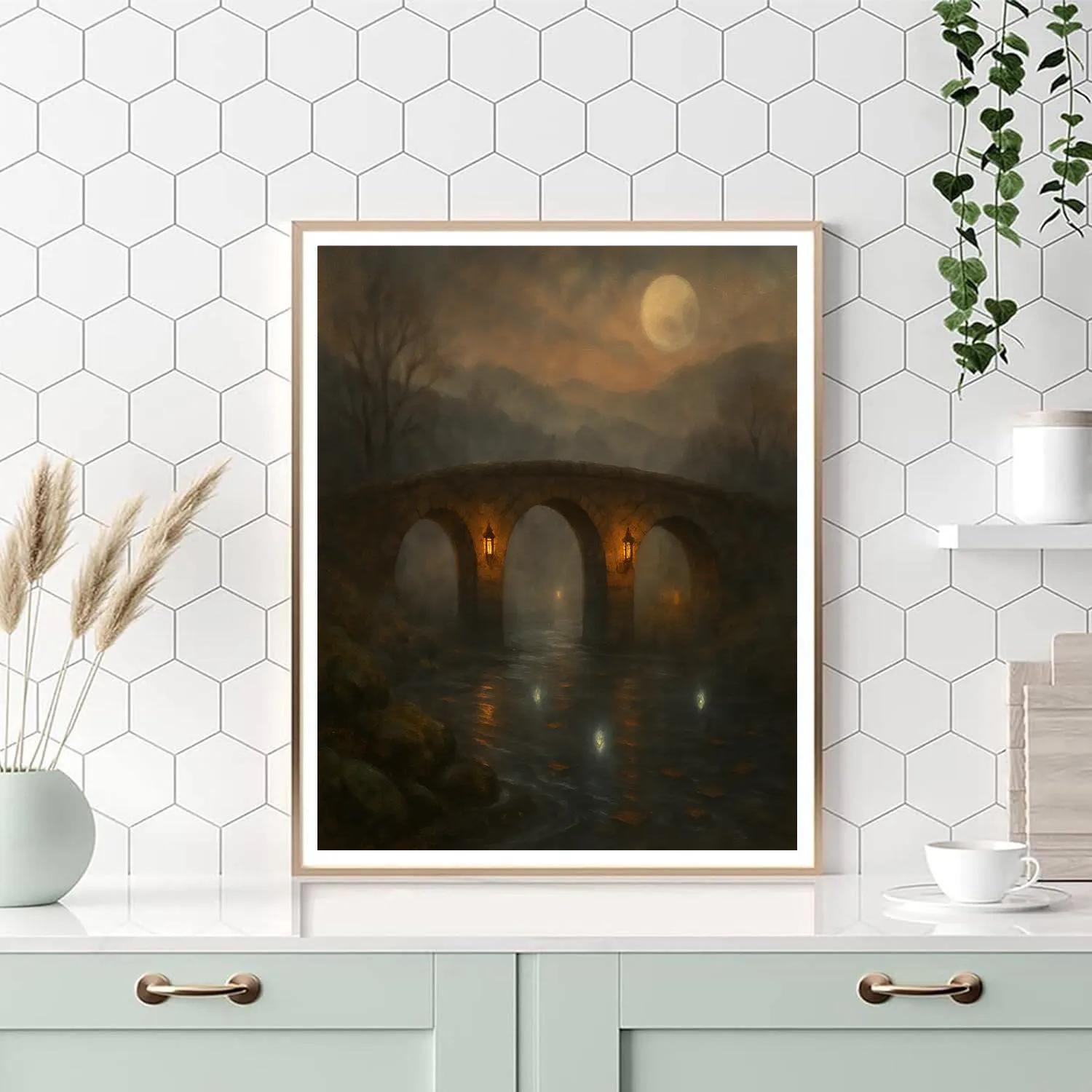Twilight Hollow Bridge paint by number